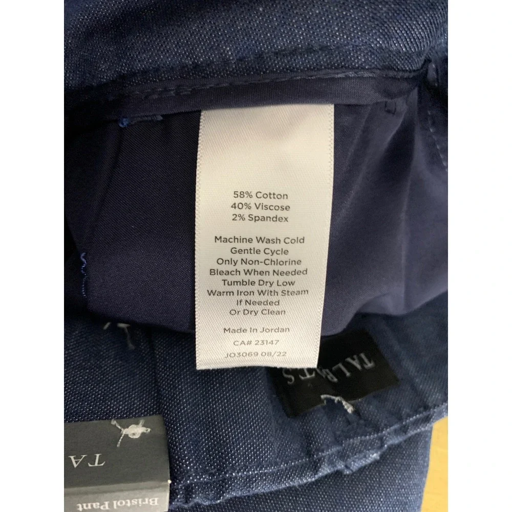 Talbots Pants Womens 4 Blue Bristol High Waist Straight Leg Ankle NEW